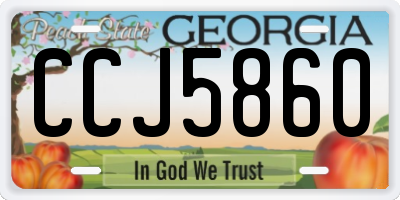 GA license plate CCJ5860
