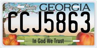 GA license plate CCJ5863