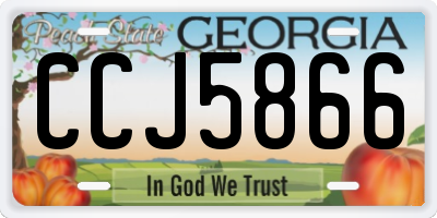 GA license plate CCJ5866
