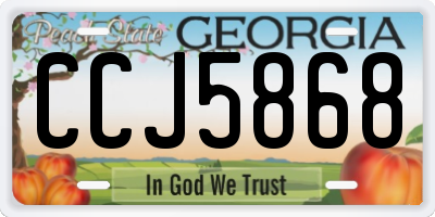 GA license plate CCJ5868