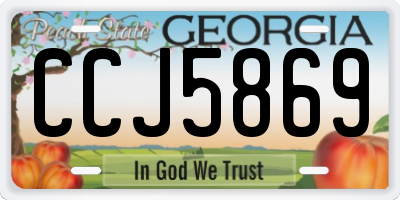 GA license plate CCJ5869