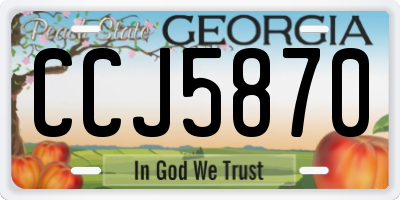 GA license plate CCJ5870