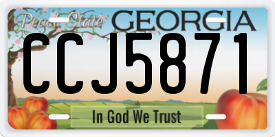 GA license plate CCJ5871