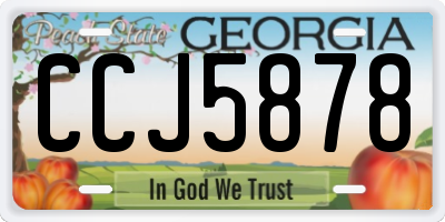 GA license plate CCJ5878
