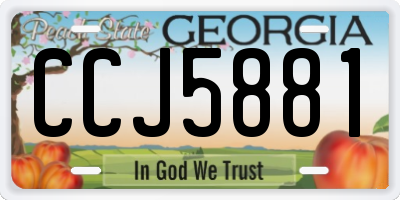 GA license plate CCJ5881