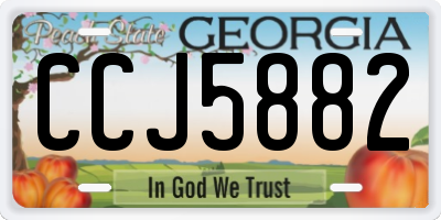 GA license plate CCJ5882