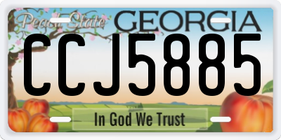GA license plate CCJ5885