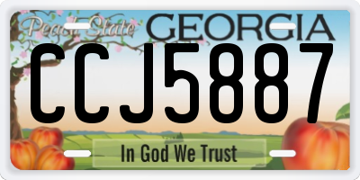 GA license plate CCJ5887