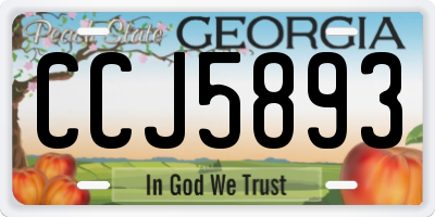GA license plate CCJ5893