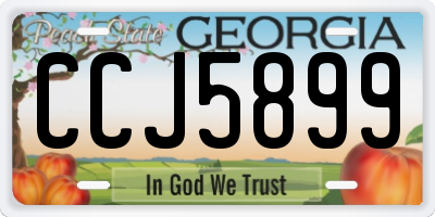 GA license plate CCJ5899