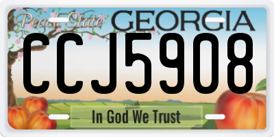 GA license plate CCJ5908