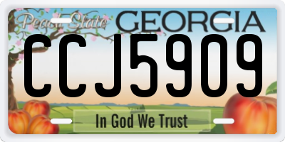 GA license plate CCJ5909