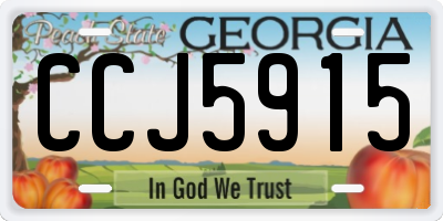 GA license plate CCJ5915