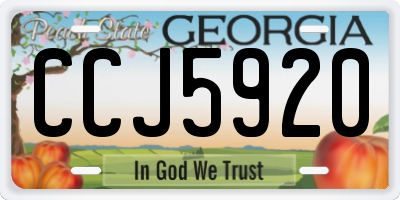 GA license plate CCJ5920
