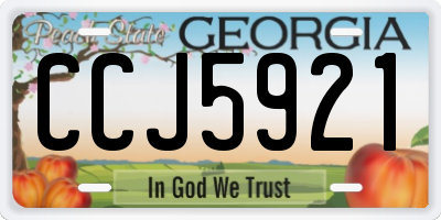 GA license plate CCJ5921