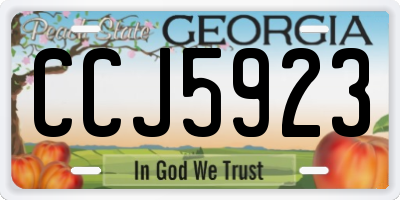 GA license plate CCJ5923