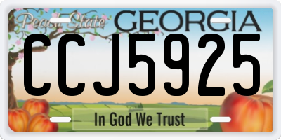 GA license plate CCJ5925