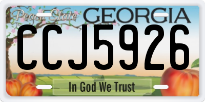 GA license plate CCJ5926