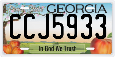GA license plate CCJ5933