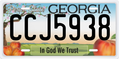 GA license plate CCJ5938