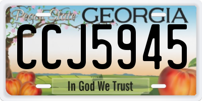 GA license plate CCJ5945
