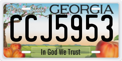 GA license plate CCJ5953