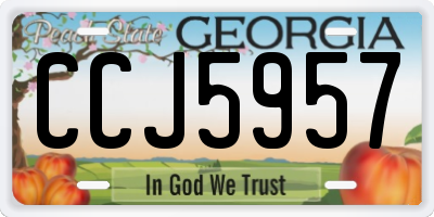 GA license plate CCJ5957