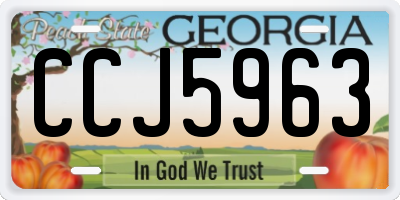 GA license plate CCJ5963
