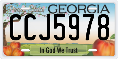 GA license plate CCJ5978