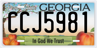 GA license plate CCJ5981