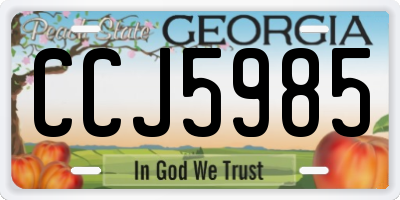 GA license plate CCJ5985