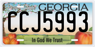 GA license plate CCJ5993