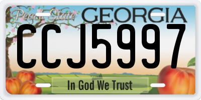GA license plate CCJ5997