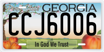 GA license plate CCJ6006