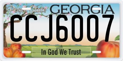 GA license plate CCJ6007