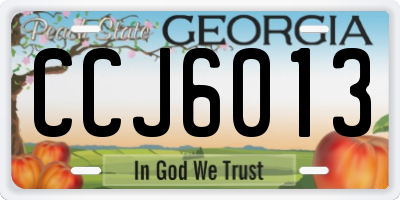 GA license plate CCJ6013