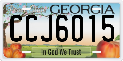 GA license plate CCJ6015