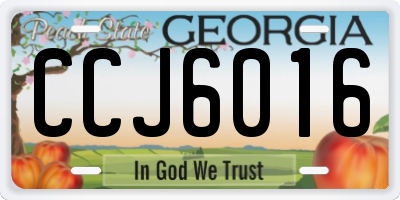 GA license plate CCJ6016