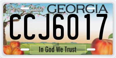 GA license plate CCJ6017