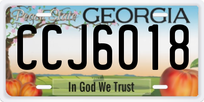 GA license plate CCJ6018