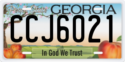 GA license plate CCJ6021