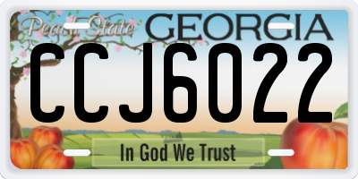 GA license plate CCJ6022