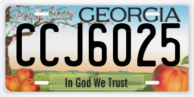 GA license plate CCJ6025