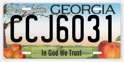 GA license plate CCJ6031