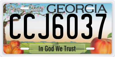 GA license plate CCJ6037