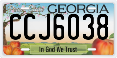 GA license plate CCJ6038