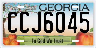 GA license plate CCJ6045
