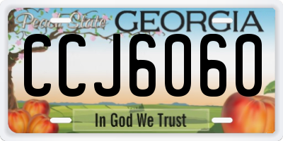 GA license plate CCJ6060