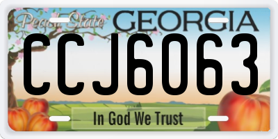 GA license plate CCJ6063