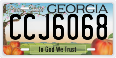 GA license plate CCJ6068